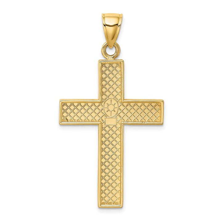 10K Yellow Gold Polished Extra Large Cross with Open Back Pendant