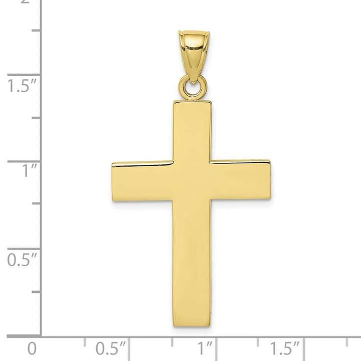 10K Yellow Gold Polished Extra Large Cross with Open Back Pendant