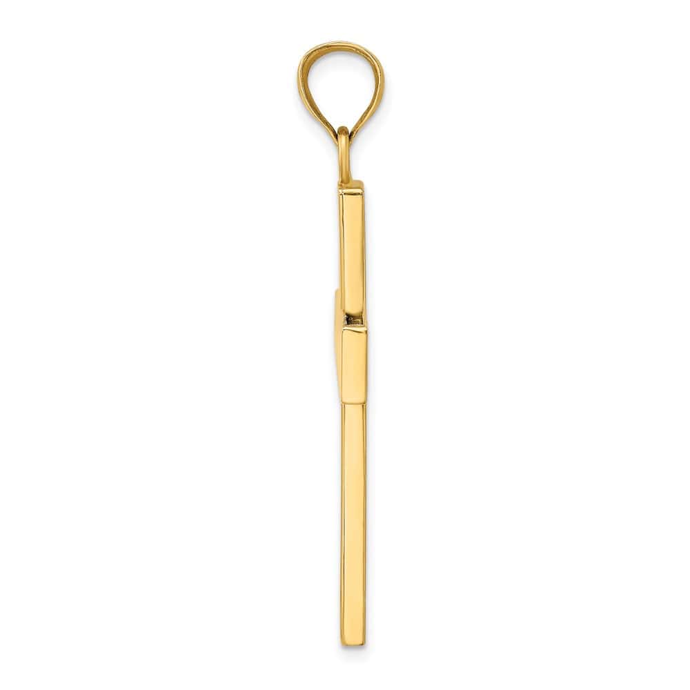 10K Yellow Gold Polished Extra Large Cross with Open Back Pendant