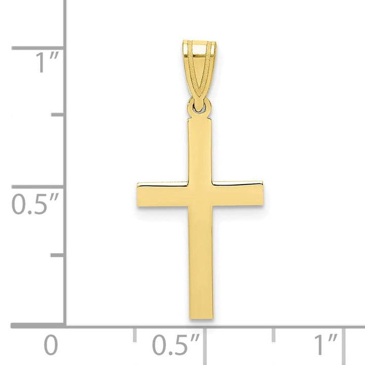 10K Yellow Gold Polished Extra Large Sandblasted Latin Cross Pendant
