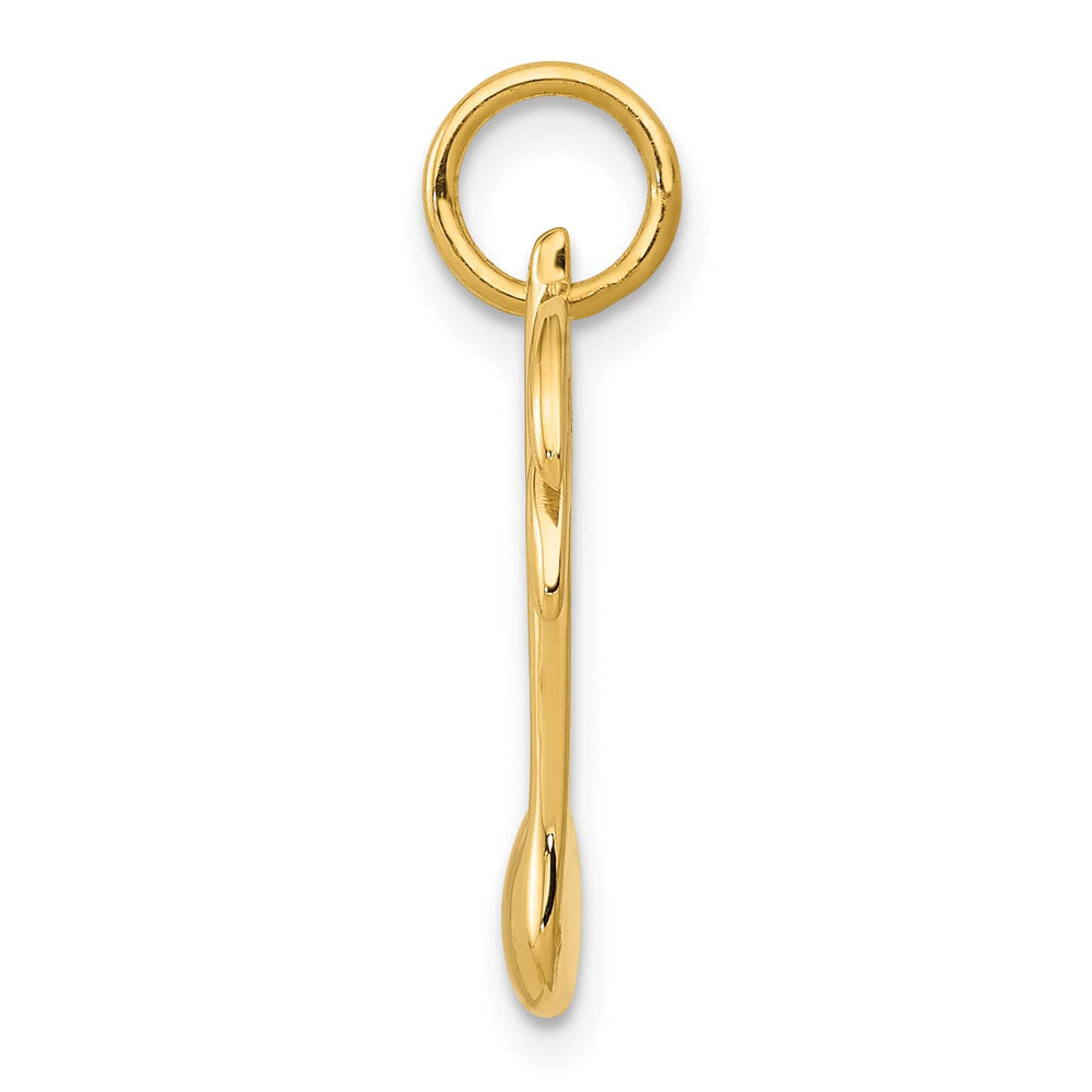 10K Yellow Gold Polished Flat-Backed Musical Note Charm