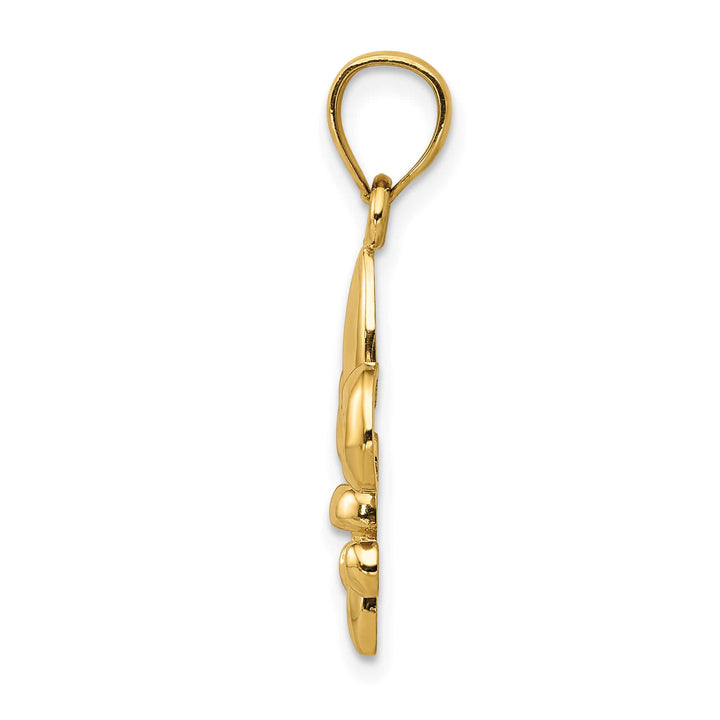 10K Yellow Gold Polished Fleur de Lis Pendant