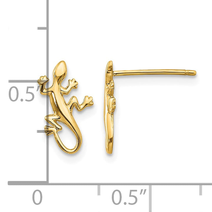 10k Yellow Gold Polished Gecko Post Earrings