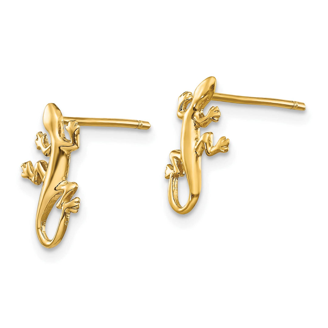 10k Yellow Gold Polished Gecko Post Earrings