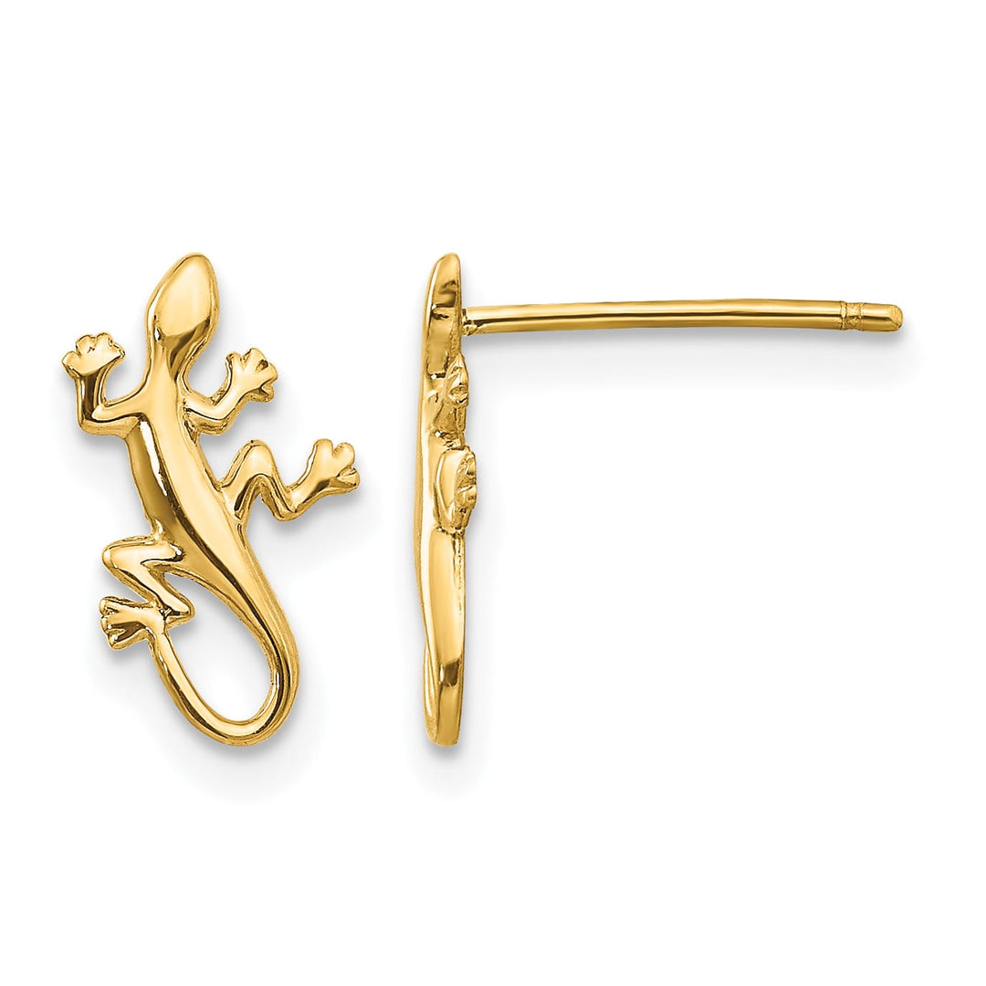 10k Yellow Gold Polished Gecko Post Earrings