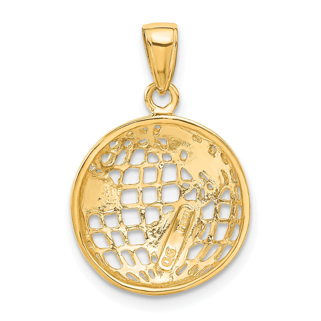 10K Yellow Gold Polished Globe Pendant, Large