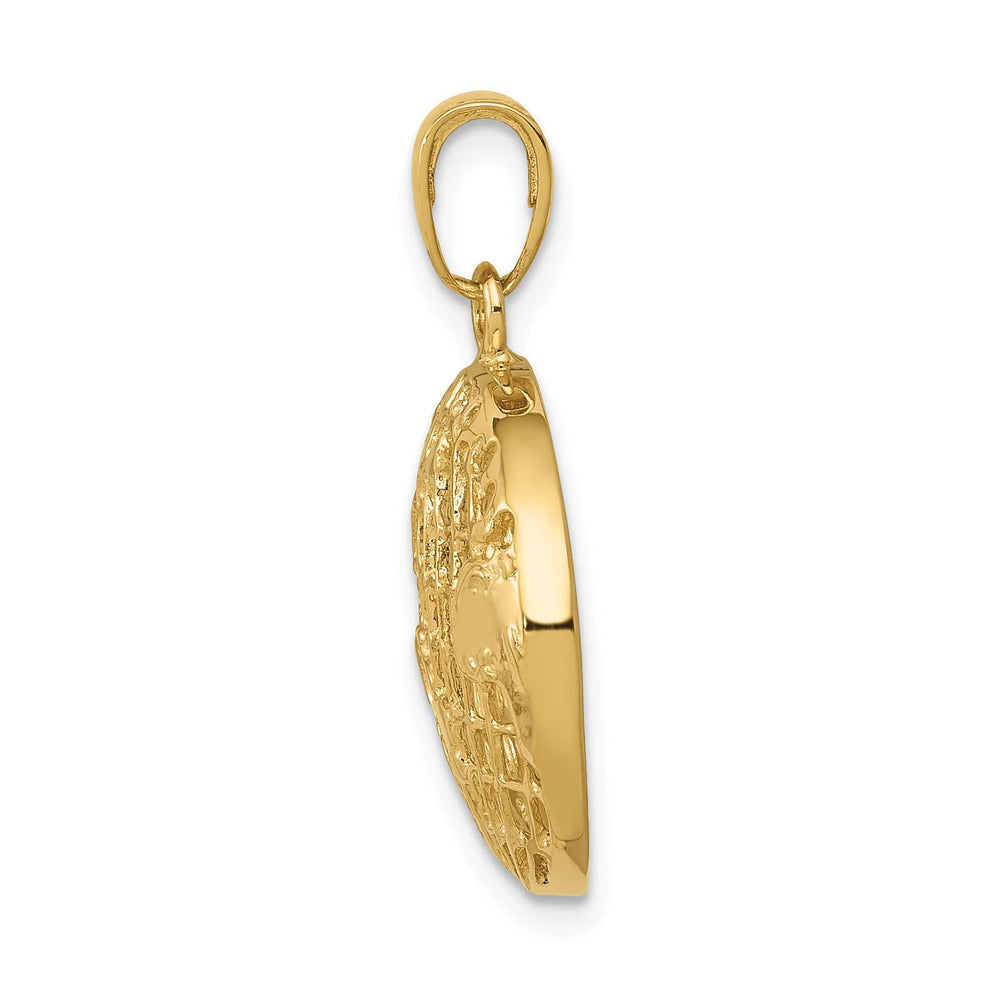 10K Yellow Gold Polished Globe Pendant, Large