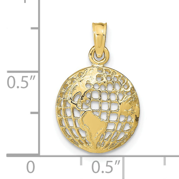 10K Yellow Gold Polished Globe Pendant, Small