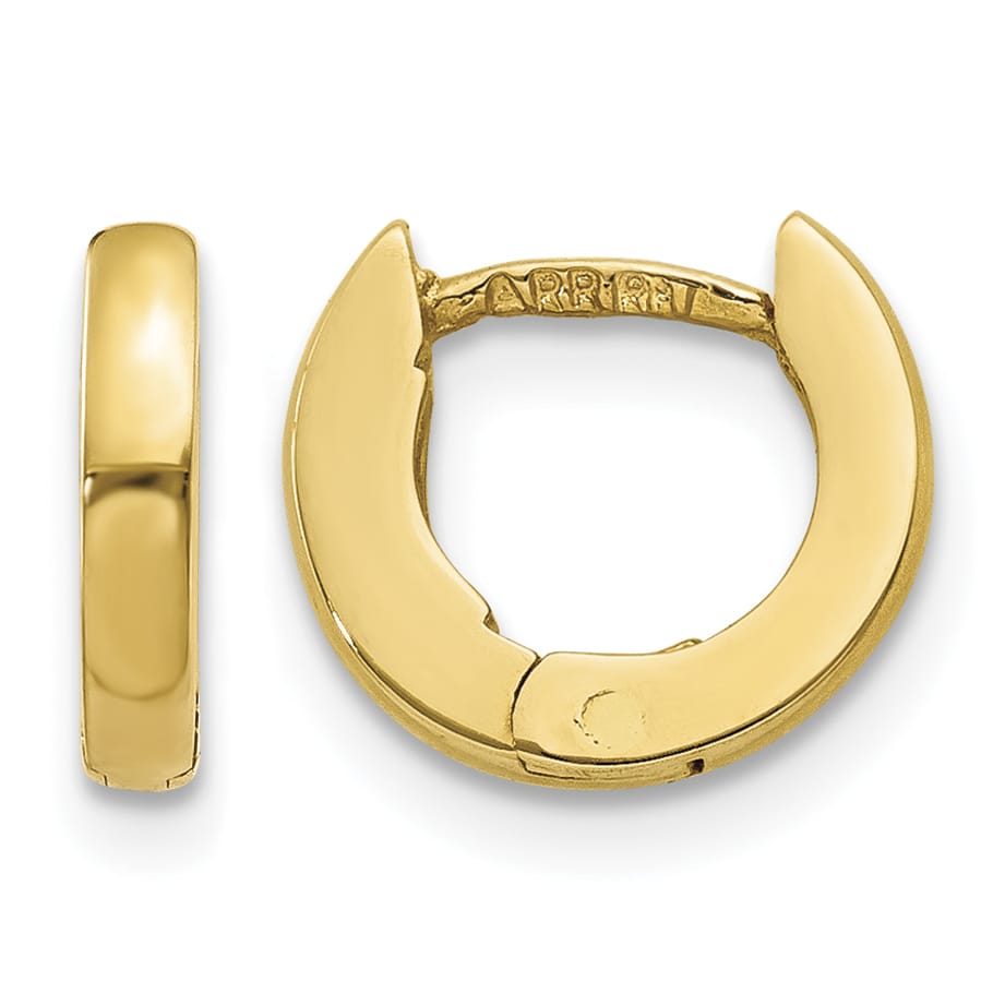 10k Yellow Gold Polished Hinged Earrings