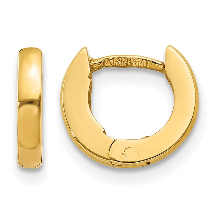 10k Yellow Gold Polished Hinged Earrings