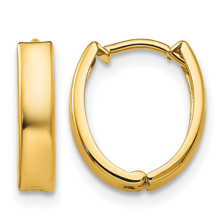 10k Yellow Gold Polished Hinged Hoop Earrings, 13mm