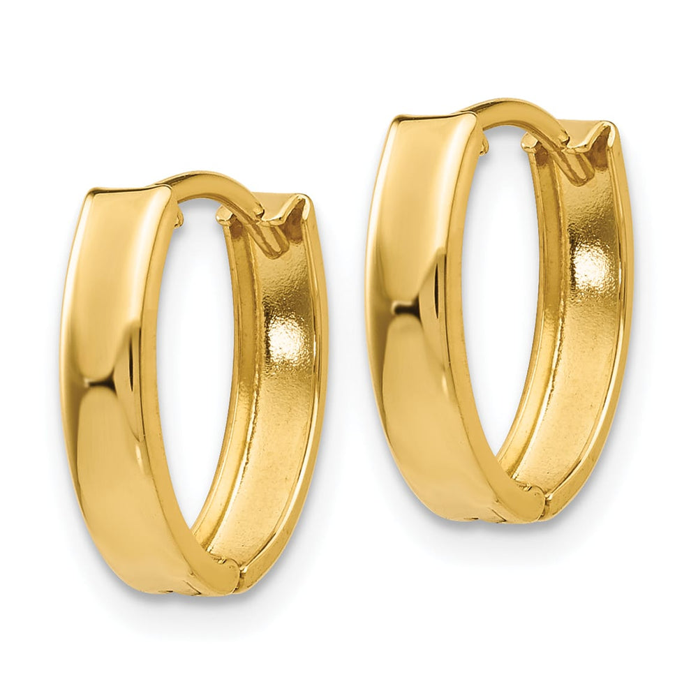 10k Yellow Gold Polished Hinged Hoop Earrings, 13mm