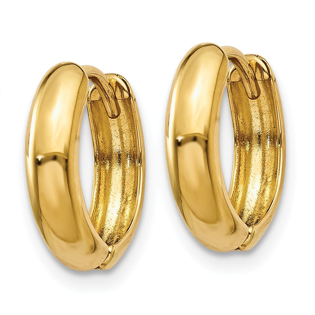 10k Yellow Gold Polished Hinged Hoop Earrings, 9mm