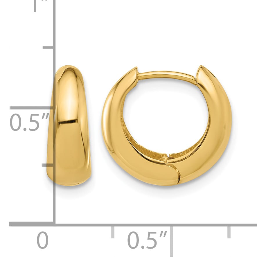 10k Yellow Gold Polished Hinged Huggie Hoop Earrings