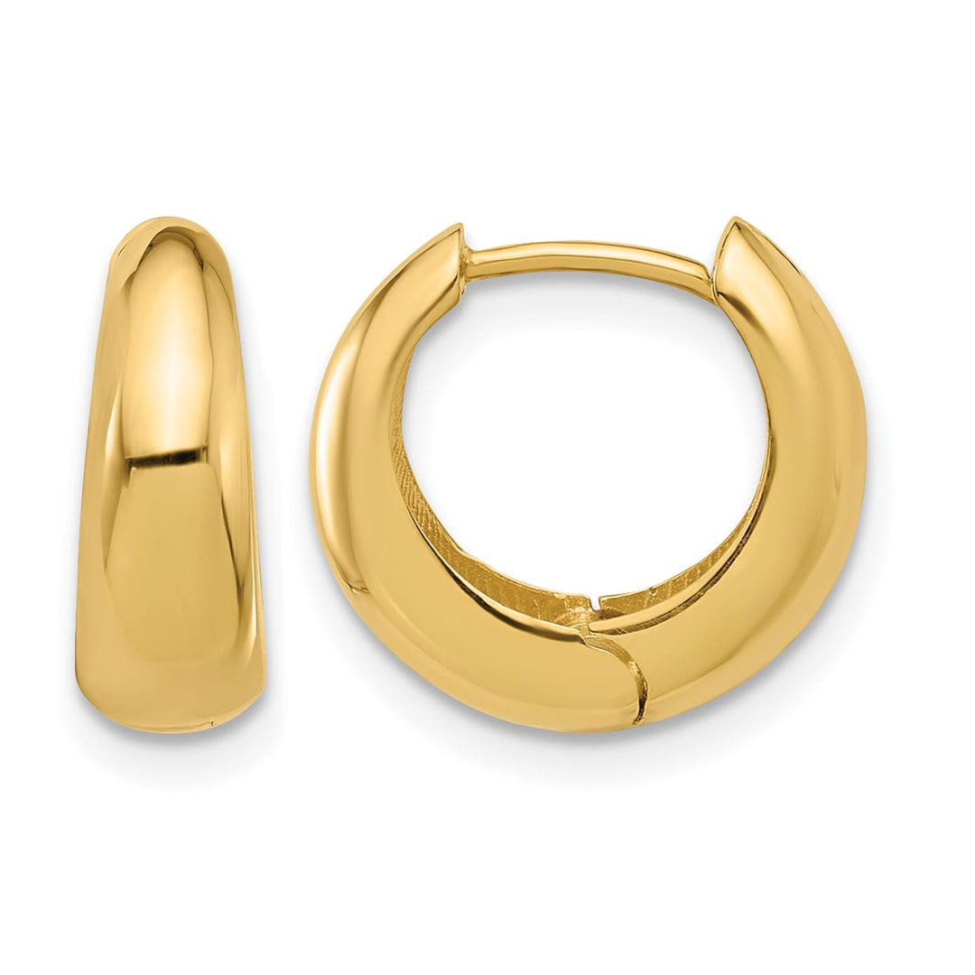 10k Yellow Gold Polished Hinged Huggie Hoop Earrings