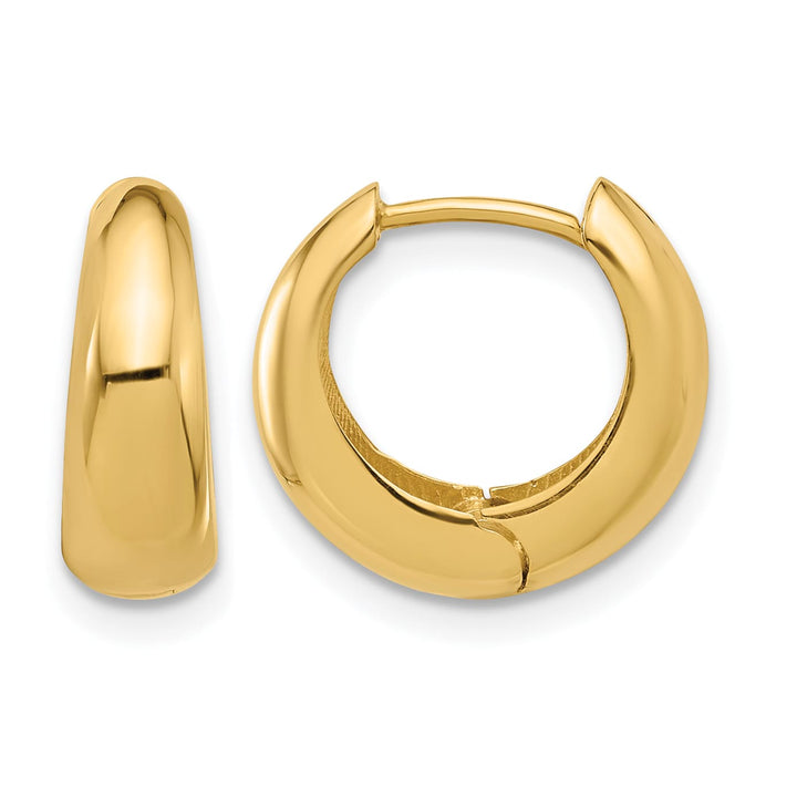 10k Yellow Gold Polished Hinged Huggie Hoop Earrings