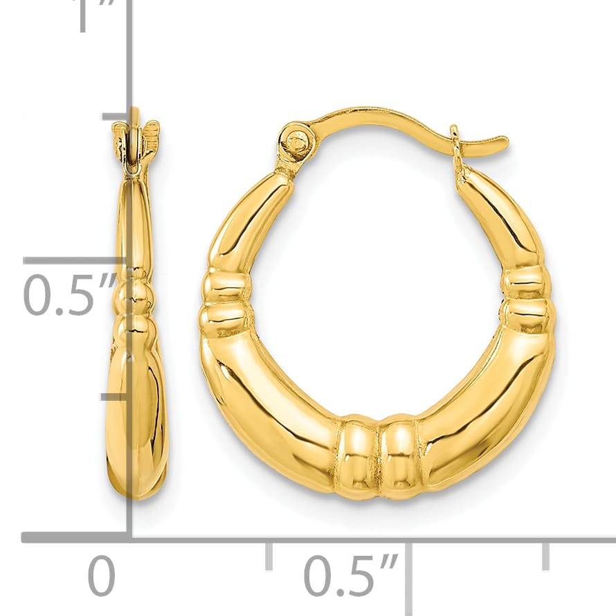 10k Yellow Gold Polished Hoop Earrings