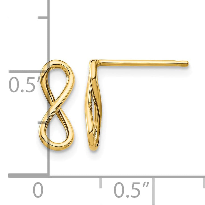 10k Yellow Gold Polished Infinity Post Earrings