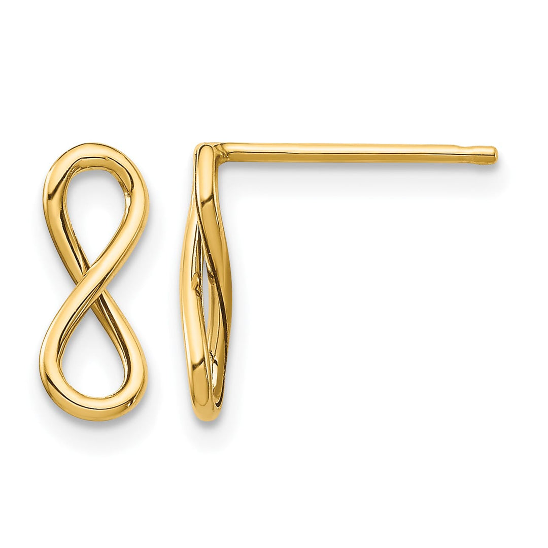 10k Yellow Gold Polished Infinity Post Earrings