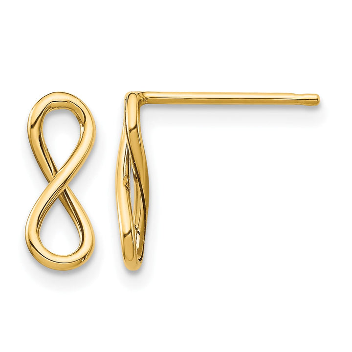 10k Yellow Gold Polished Infinity Post Earrings
