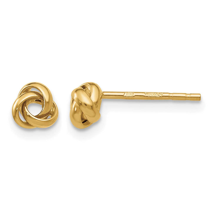10k Yellow Gold Polished Knot Post Earrings