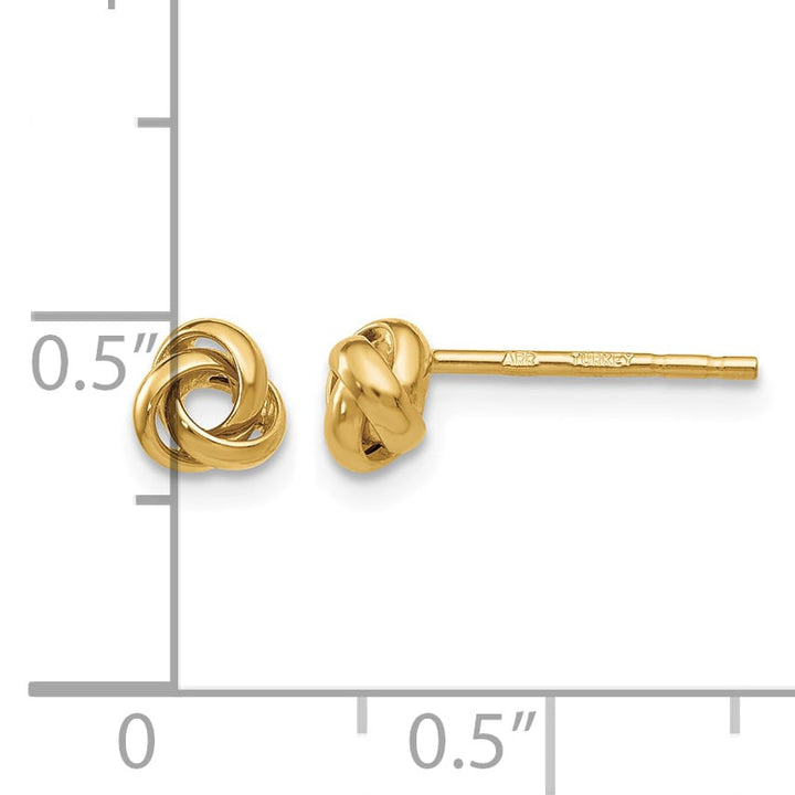 10k Yellow Gold Polished Knot Post Earrings