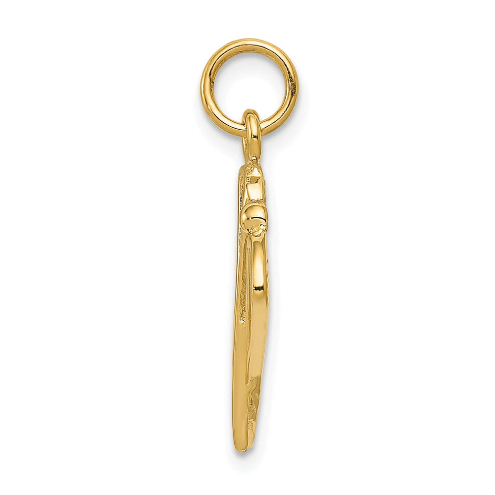 10K Yellow Gold Polished Lacrosse Sticks and Ball Charm