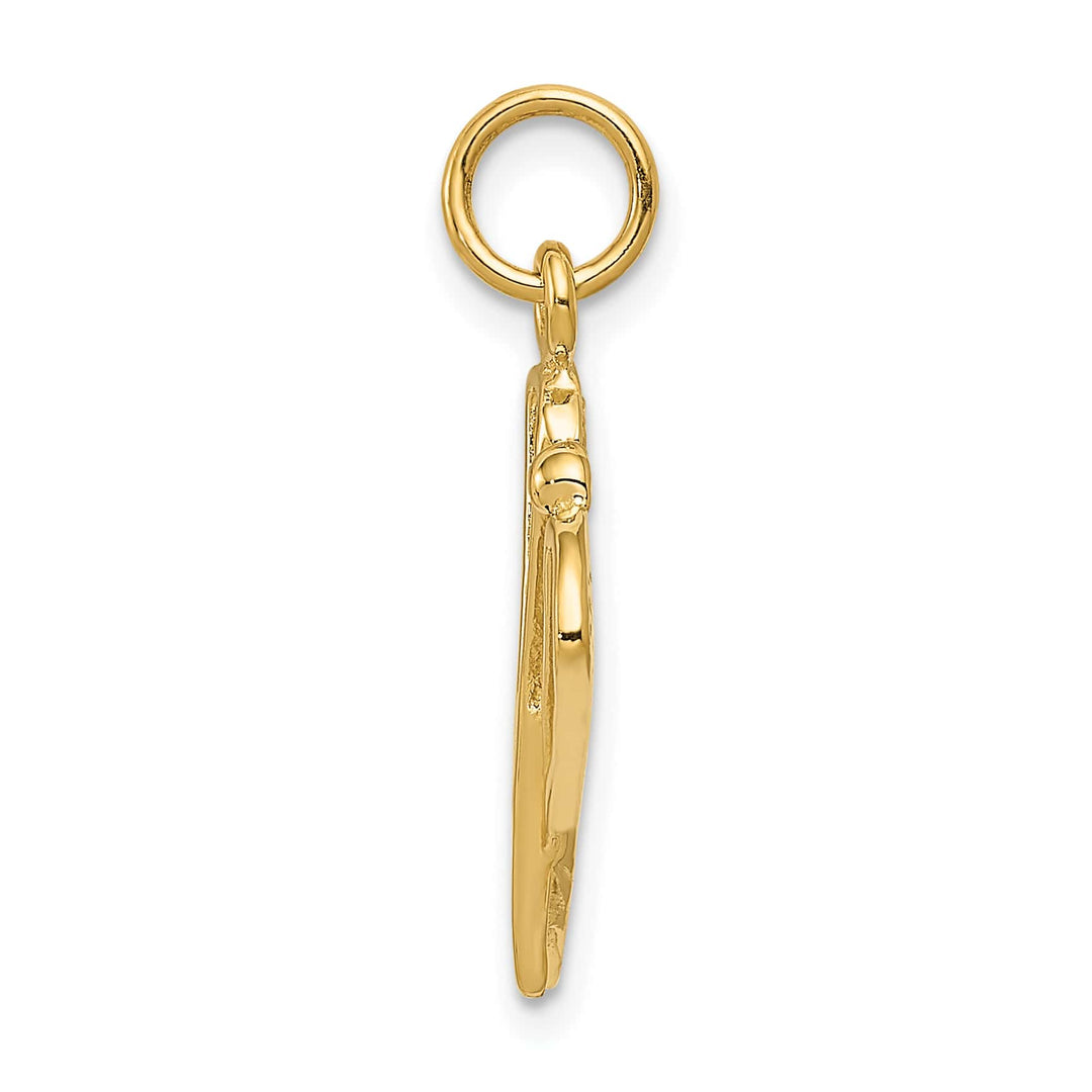 10K Yellow Gold Polished Lacrosse Sticks and Ball Charm