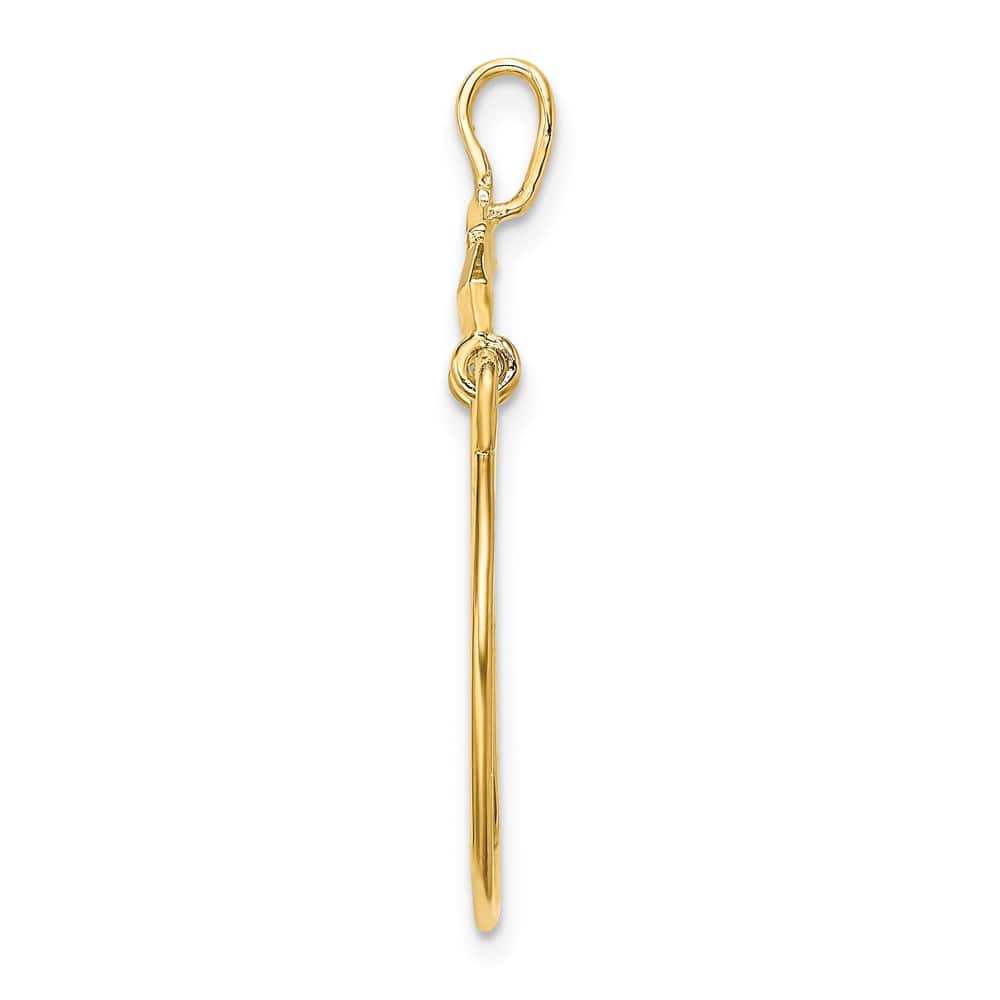 10K Yellow Gold Polished Large Cards and Dice Charm Holder