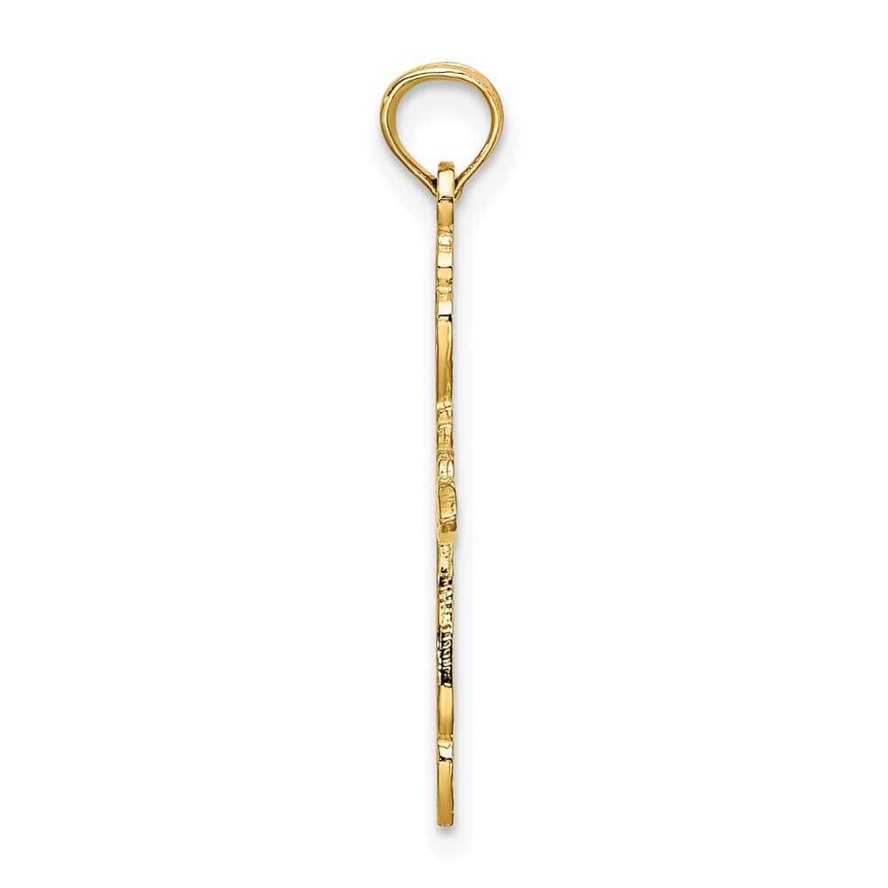 10K Yellow Gold Polished Large Cut-Out Cross Charm