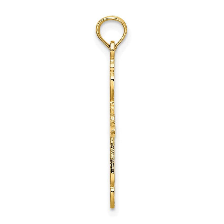 10K Yellow Gold Polished Large Cut-Out Cross Charm