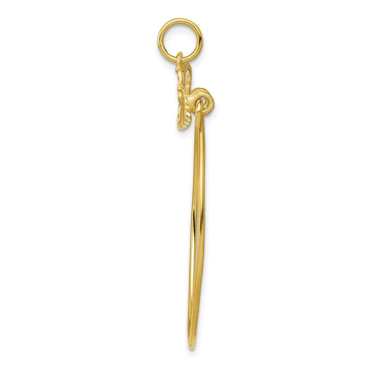 10K Yellow Gold Polished Large Double Heart Charm Holder