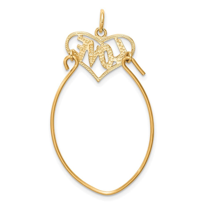 10K Yellow Gold Polished Large Filigree Love Charm Holder