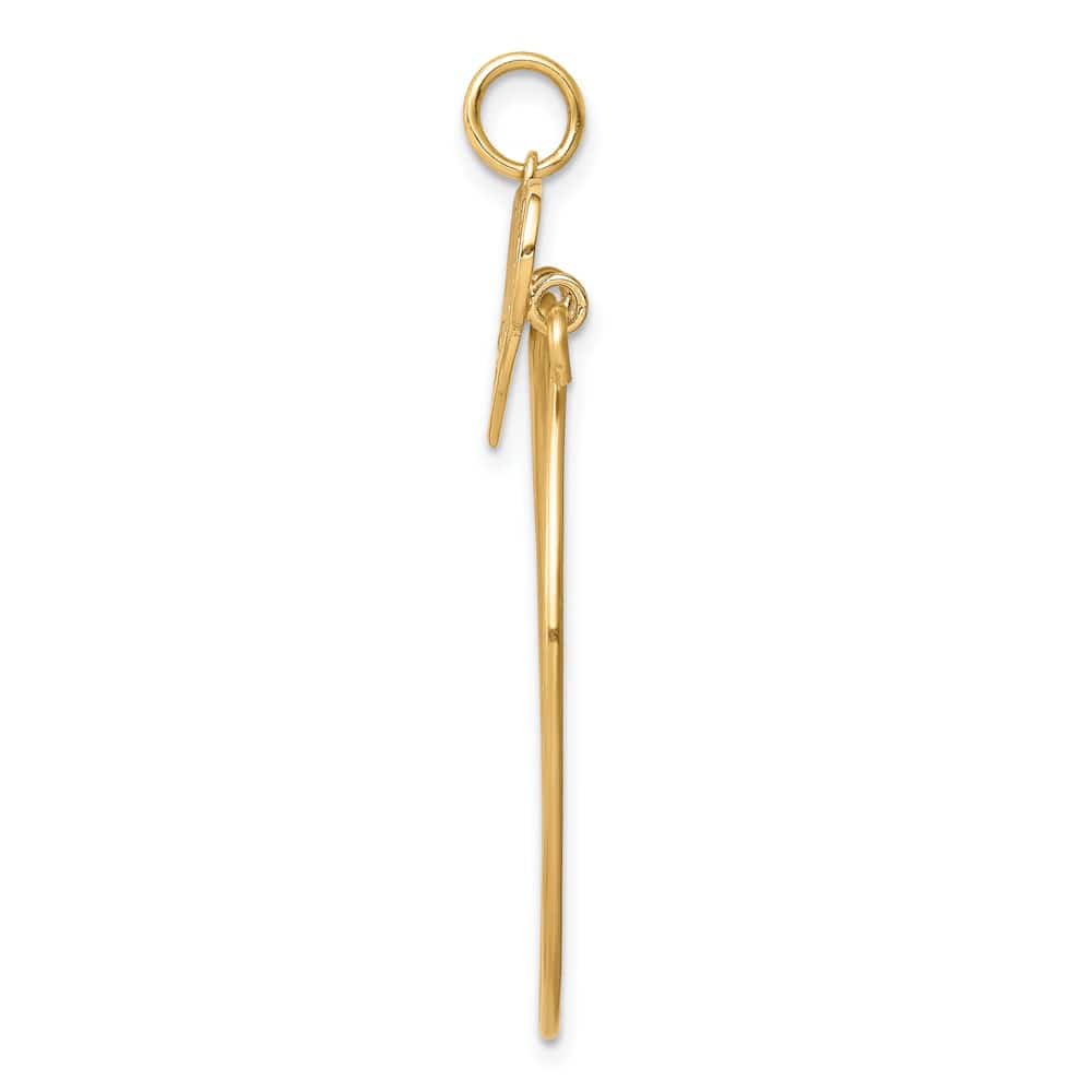 10K Yellow Gold Polished Large Filigree Love Charm Holder