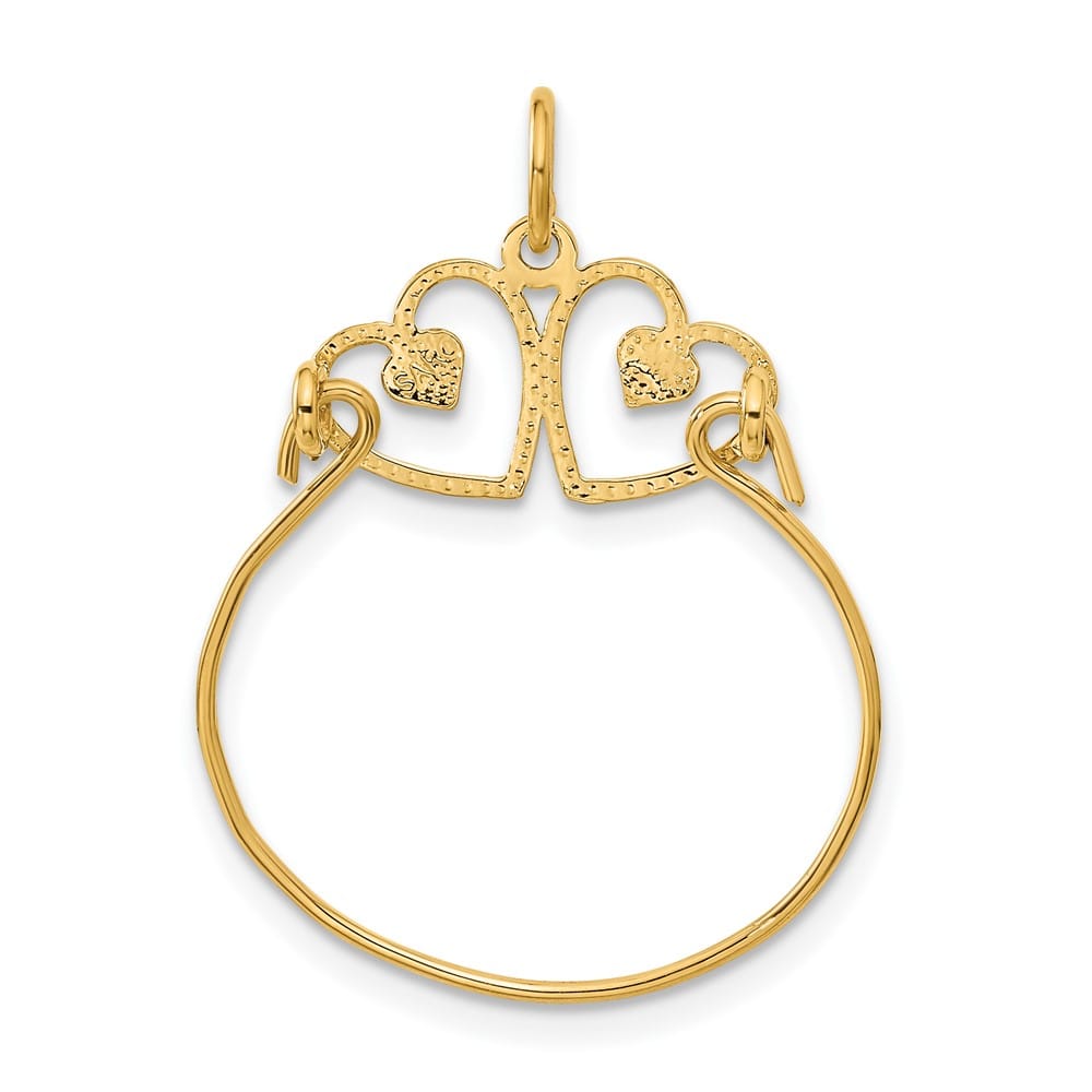 10K Yellow Gold Polished Large Heart Charm Holder