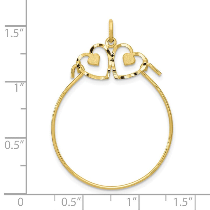 10K Yellow Gold Polished Large Heart Charm Holder