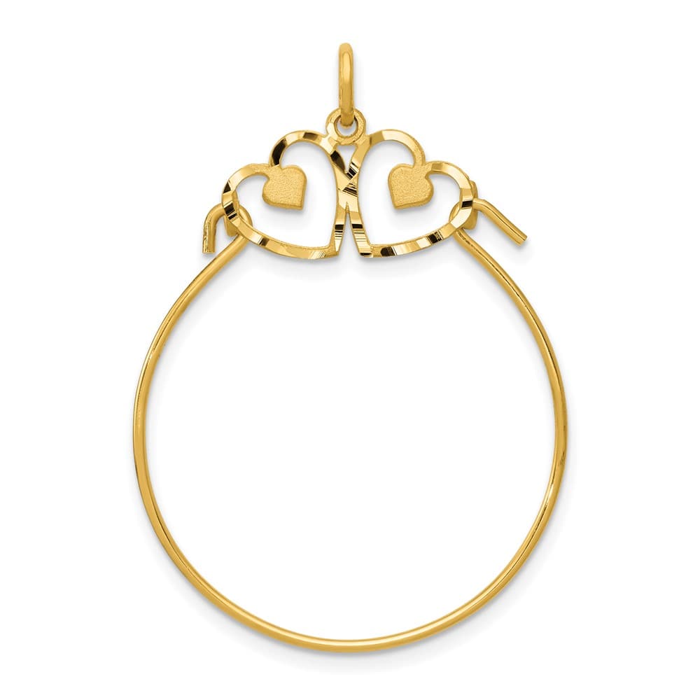 10K Yellow Gold Polished Large Heart Charm Holder