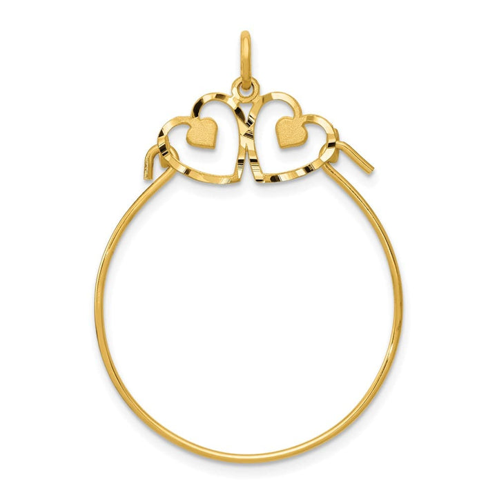 10K Yellow Gold Polished Large Heart Charm Holder