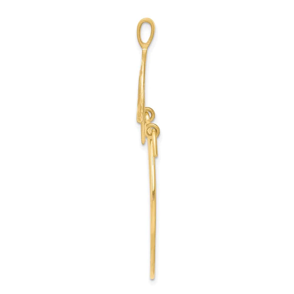 10K Yellow Gold Polished Large Heart Charm Holder