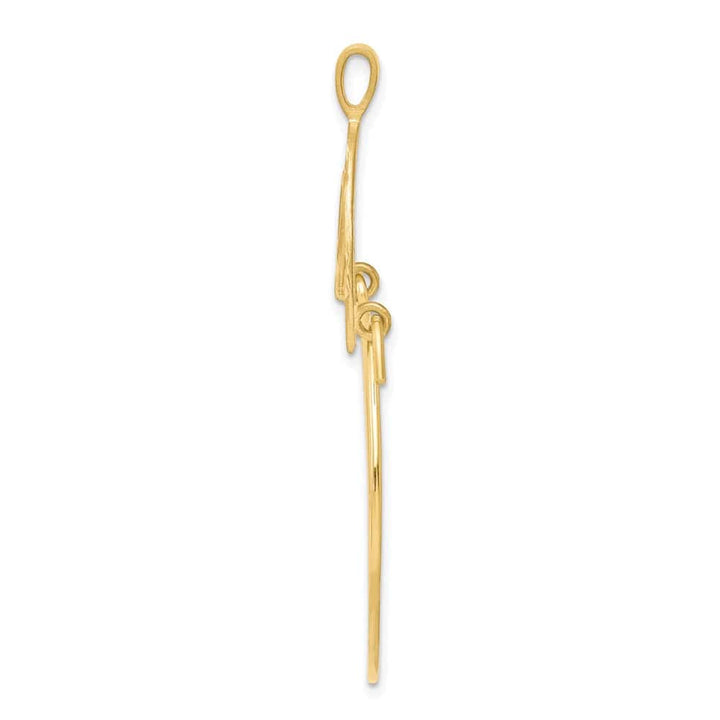 10K Yellow Gold Polished Large Heart Charm Holder