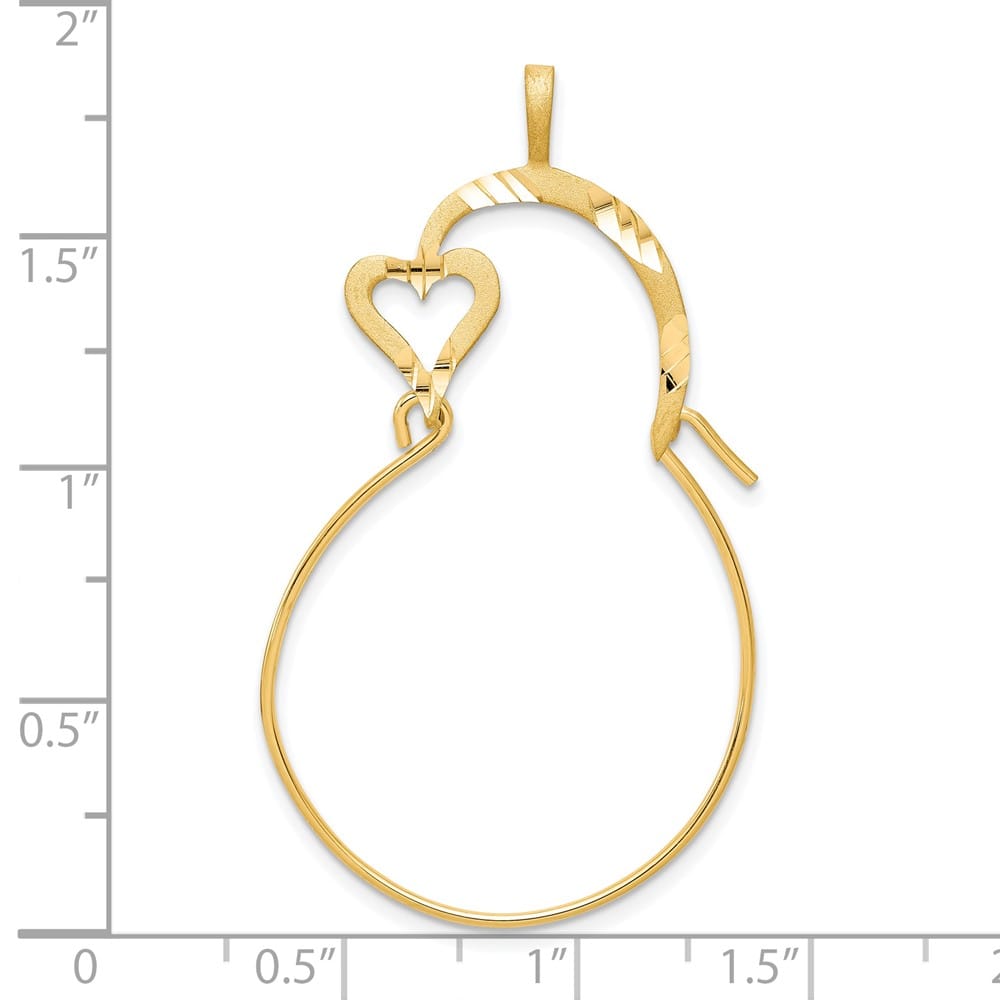 10K Yellow Gold Polished Large Heart Charm Holder