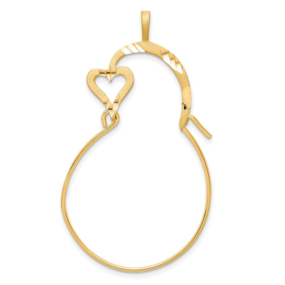 10K Yellow Gold Polished Large Heart Charm Holder
