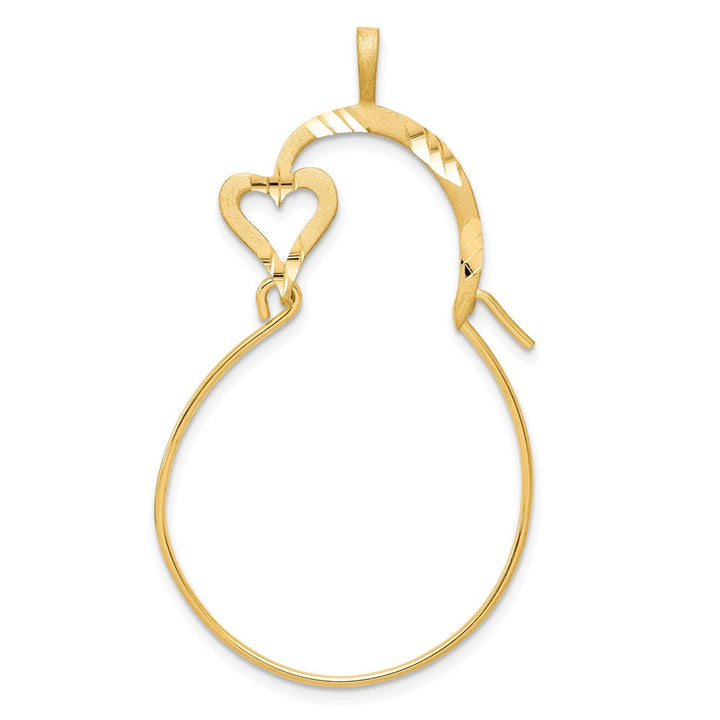 10K Yellow Gold Polished Large Heart Charm Holder