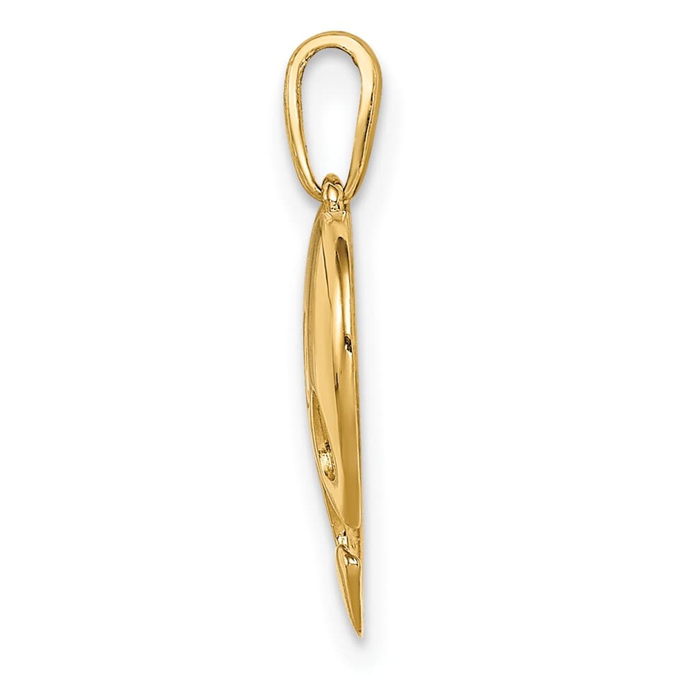 10K Yellow Gold Polished Large Heart with Cut-out Paw Print Pendant