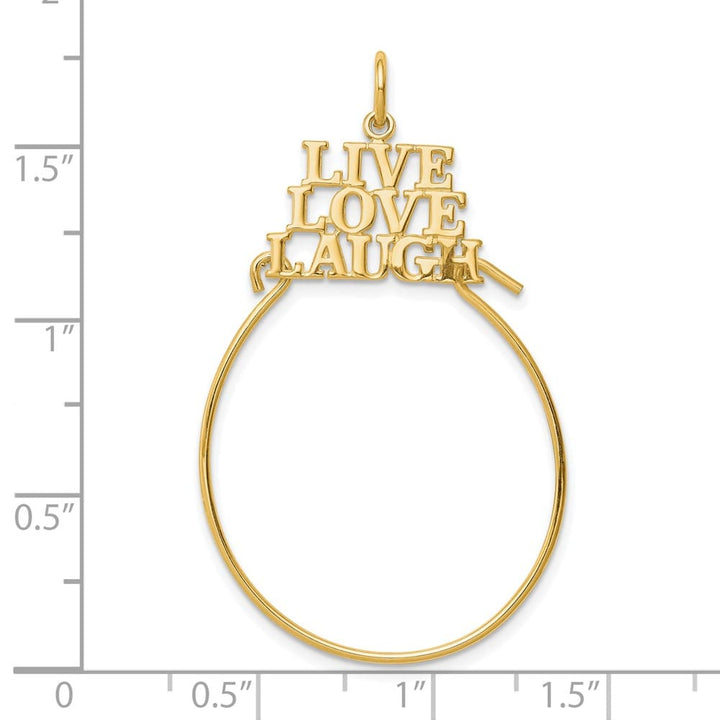 10K Yellow Gold Polished Large Live Love Laugh Charm Holder