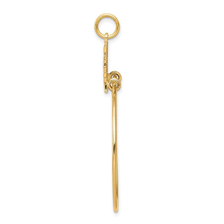 10K Yellow Gold Polished Large Live Love Laugh Charm Holder