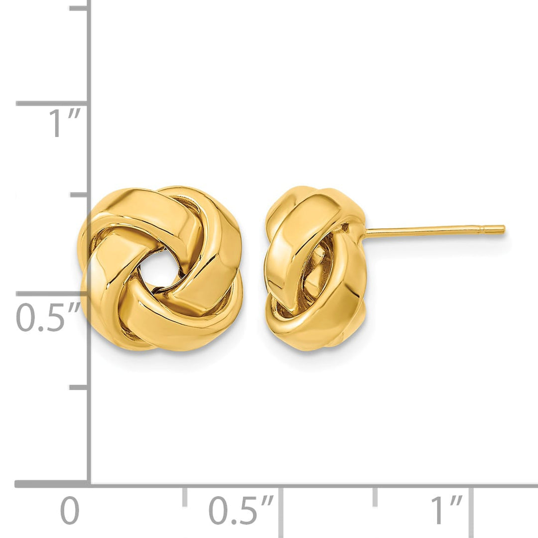 10k Yellow Gold Polished Large Love Knot Post Earrings