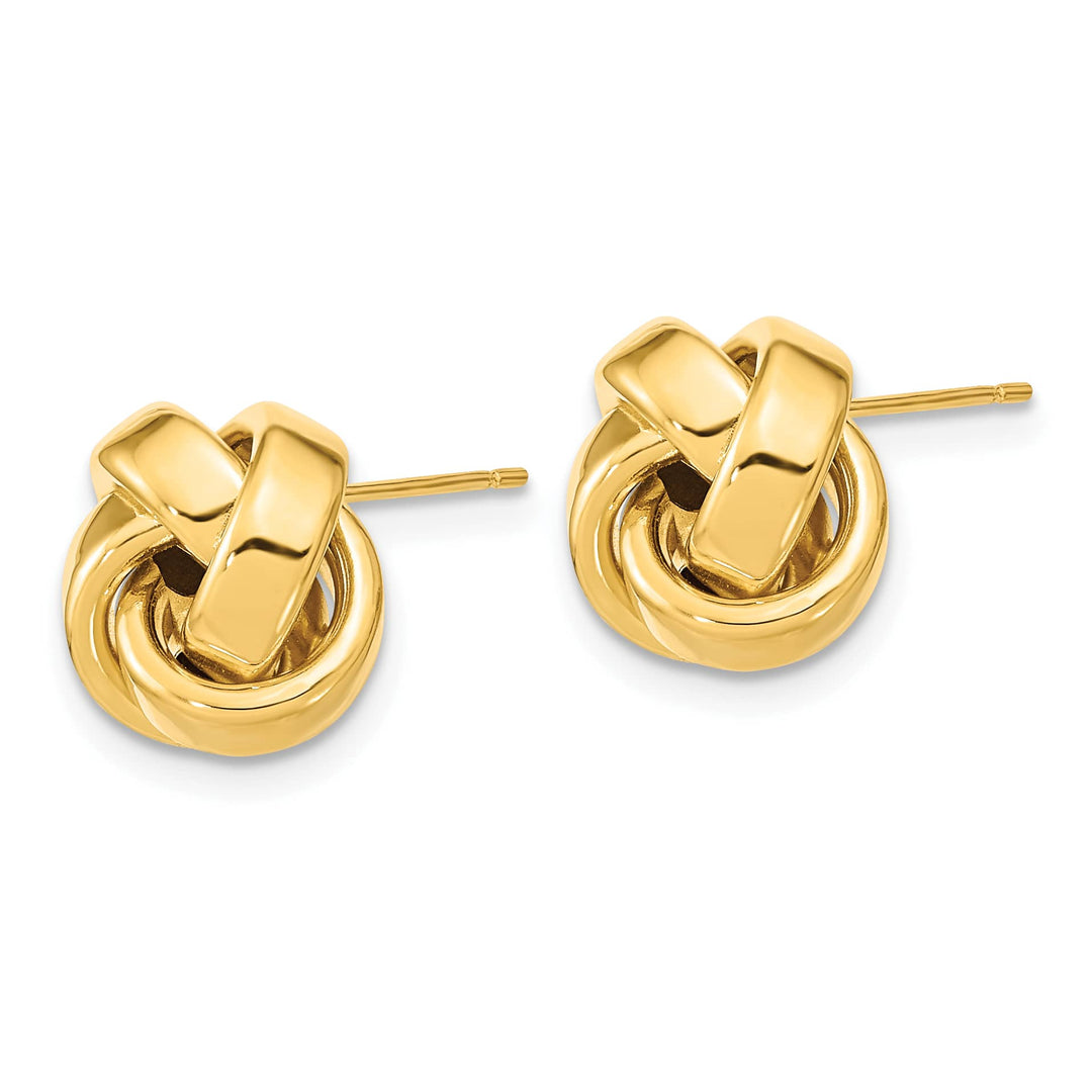 10k Yellow Gold Polished Large Love Knot Post Earrings