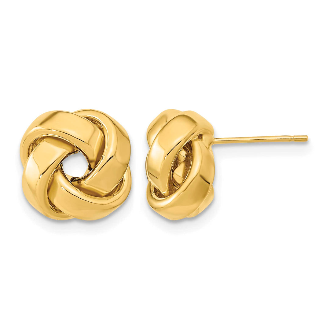 10k Yellow Gold Polished Large Love Knot Post Earrings