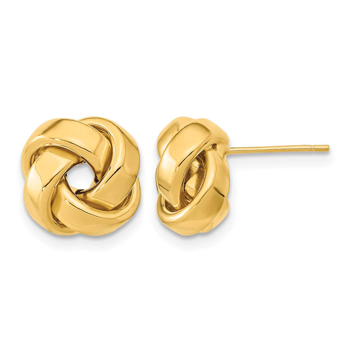 10k Yellow Gold Polished Large Love Knot Post Earrings